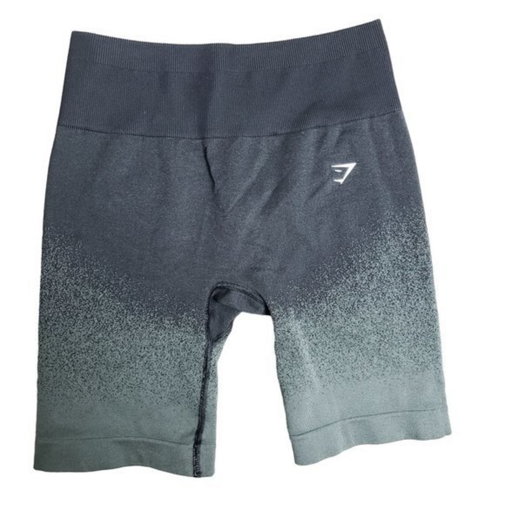 Gymshark Womens Small Adapt Ombre Seamless‎ Cycling Shorts Black Grey Athletic